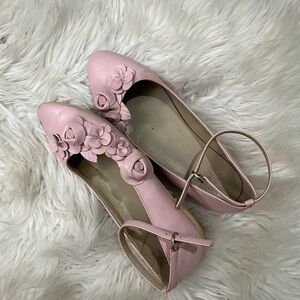 Janie and Jack Pink Floral flats size 4k